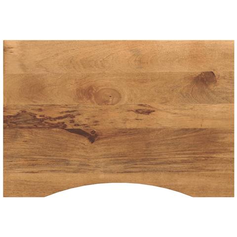 Piano Scrivania Con Curva 100x60x2,5cm Massello Grezzo Di Mango - Foto 1