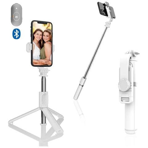 Palo Selfie Stick Con Treppiede Estensibile E Scatto Remoto Bluetooth. - Foto 1