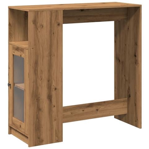 Tavolo Bar Con Rastrelliera Rovere 101x40x103,5 Cm Multistrato - Foto 2