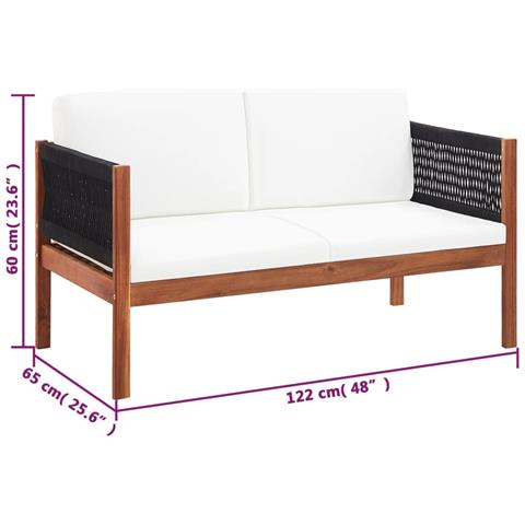 Lusso Casadino -  Set Divani Da Giardino 4 Pz In Legno Massello Di Acacia - Foto 8