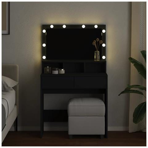 Toeletta Con Led Nera 80x41x134,5 Cm - Foto 2