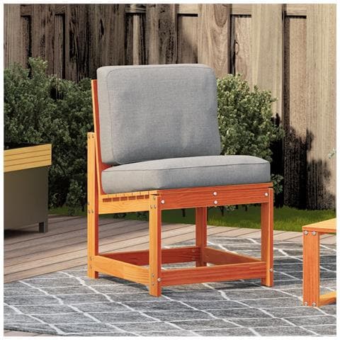 Sedia Da Giardino Marrone Cera 50,5x55x77cm Legno Massello Pino - Foto 2