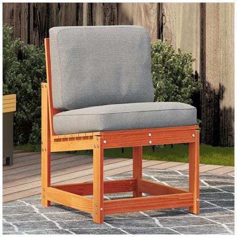 Sedia Da Giardino Marrone Cera 50,5x55x77cm Legno Massello Pino - Foto 8