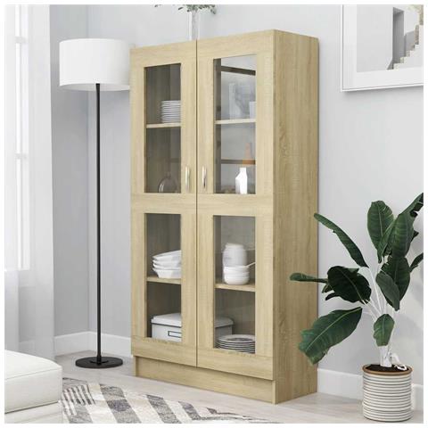 Armadietto Vetrina Rovere Sonoma 82,5x30,5x150 Cm Multistrato - Foto 2