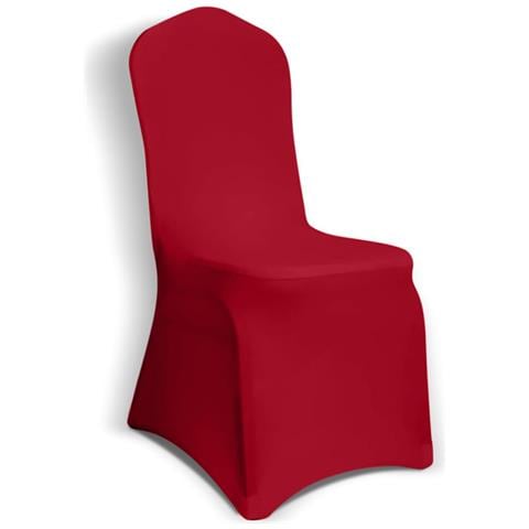 Coprisedie Elasticizzate Per Sedie Da Pranzo, Set Di 6 Darkred - Foto 1