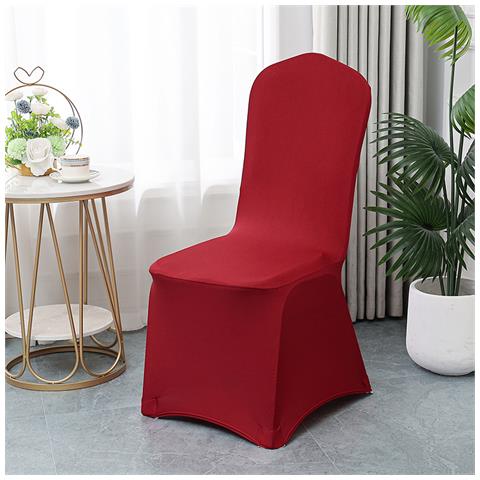 Coprisedie Elasticizzate Per Sedie Da Pranzo, Set Di 6 Darkred - Foto 6