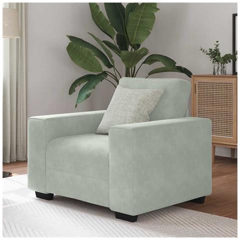 Divano Sedia Grigio Chiaro 60 cm Velluto - Foto 2