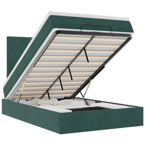 Struttura Letto Pouf con Materassi 120x200 cm Velluto - Foto 1