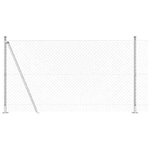 Recinzione in rete metallica con 7 post flangiati 1,2 x 10 m in acciaio zincato - Foto 1