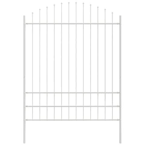 Recinzione da Giardino  con Parte Superiore Ad Arco Bianca 1,7x2 m in Acciaio - Foto 1