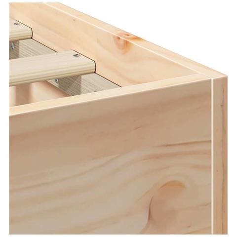 Struttura letto a terra Marrone Legno di pino massello - Foto 9