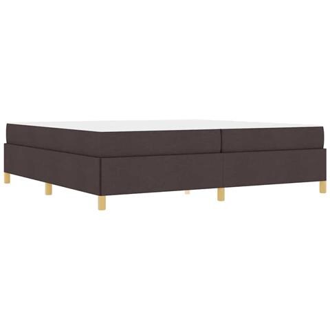 Letto a molle Marrone scuro e Bianco 200 x 200 cm Tessuto - Foto 1