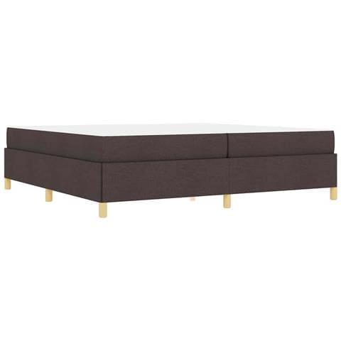 Letto a molle Marrone scuro e Bianco 200 x 200 cm Tessuto - Foto 9