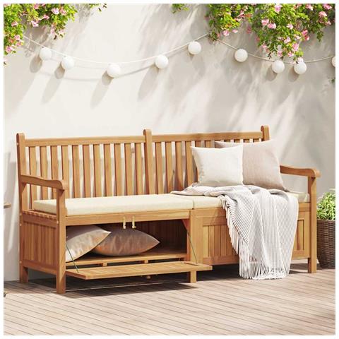 Panca da Giardino con Contenitore Marrone 180 x 60 x 90 cm - Foto 2