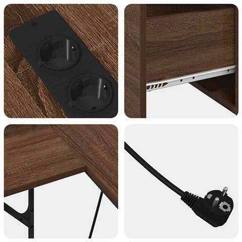 Scrivania Rovere marrone 182 x 101 x 87.5 cm Legno multistrato - Foto 9