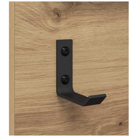 Appendiabiti a muro rovere artigianale 70 x 10 x 90 cm - Foto 9