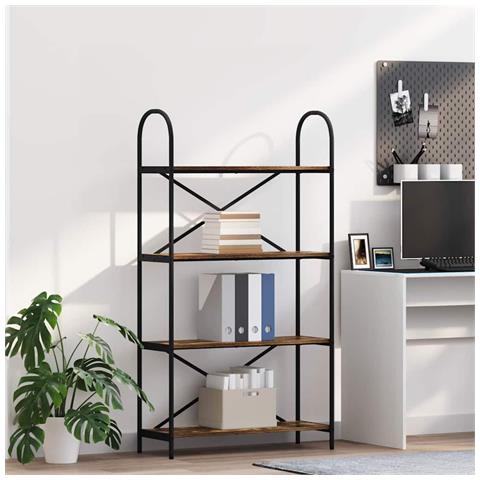 Libreria Rovere fumo 80 x 30 x 146 cm Legno multistrato - Foto 2