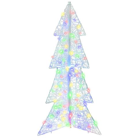 Albero di Natale con 100 LED Multicolore 120 cm Acrilico - Foto 2