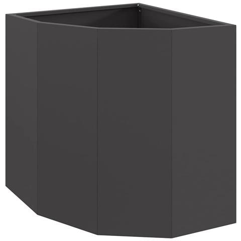 Vaso d'angolo Nero 45 x 45 x 50 cm Acciaio - Foto 1