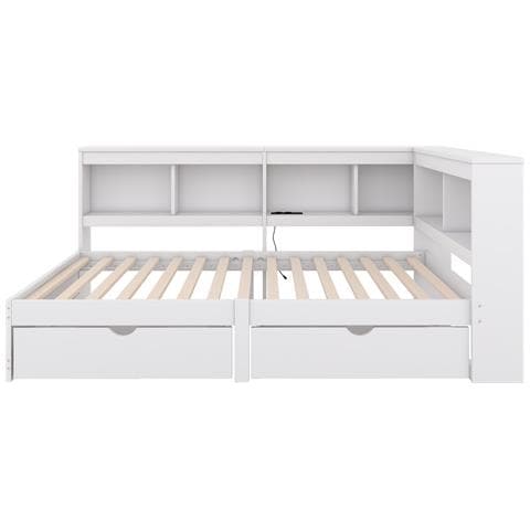 Divano Letto Con Due Cassetti, Prese Usb E Mensole Laterali - Foto 3