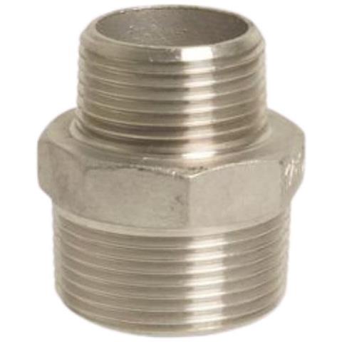 Nipplo Di Riduzione In Acciaio Inox 2 X 1 Raccordo Filettato V4a - Foto 1