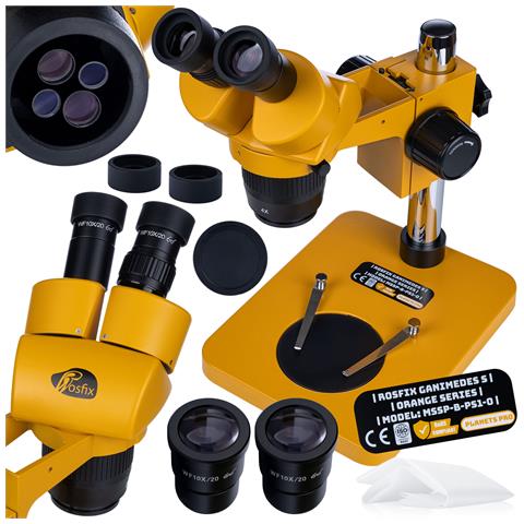 Mikroscopio Stereoscopico Binoculare Ganimedes S - Zoom 20-40x | Oculare Wf10x / 20 | Testa 45° Rotazione 360° | Ottica Greenough - Foto 1