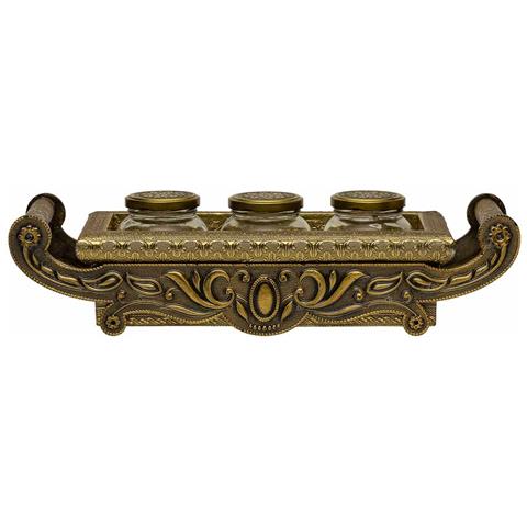 Vassoio In Metallo Goffrato Color Rame 43x17,5x7h - Foto 2