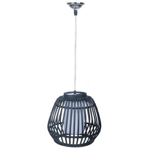 Lampada Da Soffitto In Bambù Nero 30,5x30,5x30h - Foto 1