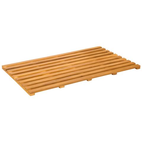 Tappeto da bagno Tinta unita Marrone 100 x 53 cm legno - Foto 1