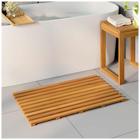 Tappeto da bagno Tinta unita Marrone 100 x 53 cm legno - Foto 2