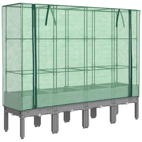 Letto Rialzato con Copertura Serra Effetto Rattan 160x40x140 cm - Foto 1