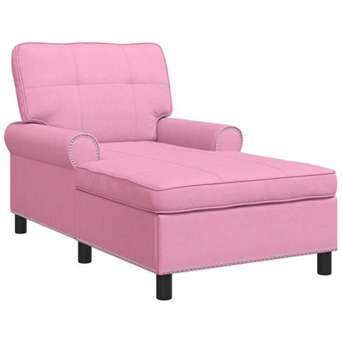 Chaise Lounge con cuscino Rosa 91 x 157 x 91 cm Tessuto - Foto 1