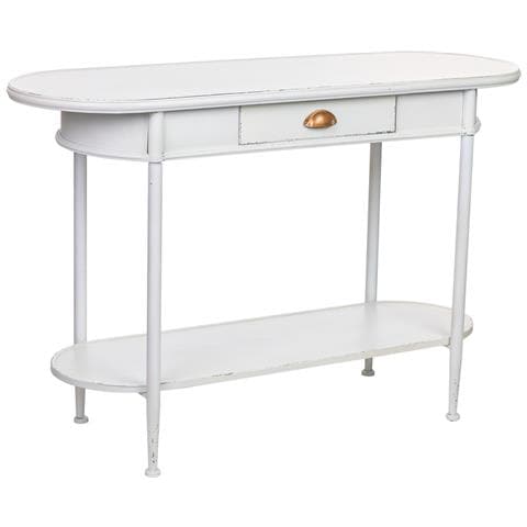 Mobili D'ingresso 1 Cassetto E Ripiano In Metallo Bianco 120x41x75h Cm - Foto 1