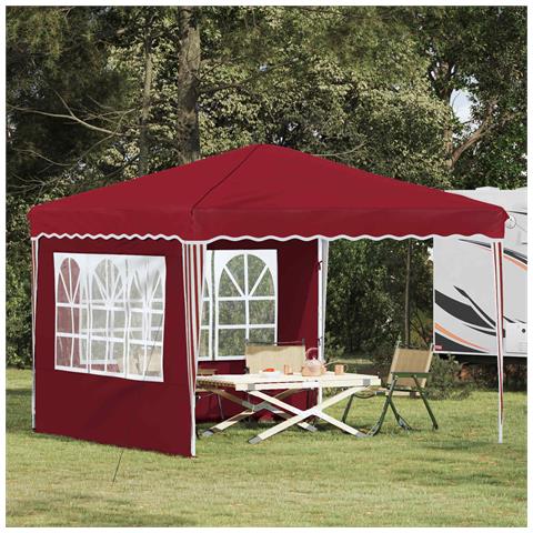 Tenda per feste a pop-up 288 x 288 x 245 cm Borgogna - Foto 2