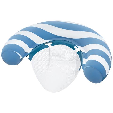 43852 / 26 galleggiante da piscina e da spiaggia Blu, Bianco Fantasia PVC Sedia a sdraio galleggiante - Foto 2