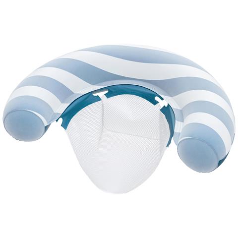 43852 / 26 galleggiante da piscina e da spiaggia Blu, Bianco Fantasia PVC Sedia a sdraio galleggiante - Foto 1