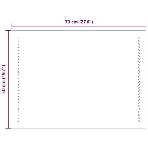 Specchio da bagno LED Trasparente 50 x 70 cm vetro temperato - Foto 9