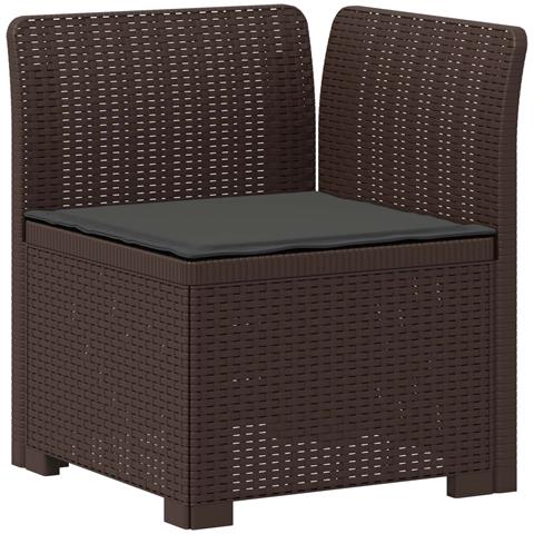 Divano da Giardino a 1 Posto con Cuscino Aspetto Rattan PP - Foto 1