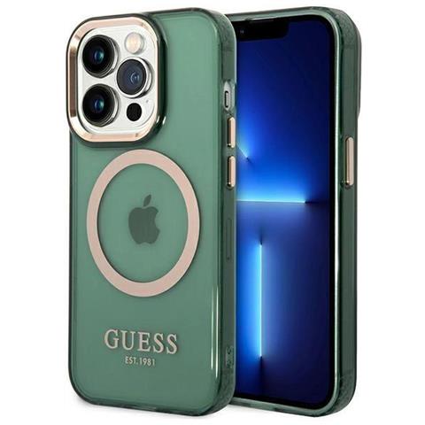 Custodia Guess Gold Outline Traslucida Magsafe Per Iphone 14 Pro Max - Principale - Foto 1
