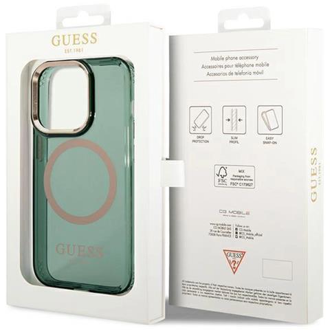 Custodia Guess Gold Outline Traslucida Magsafe Per Iphone 14 Pro Max - Principale - Foto 2