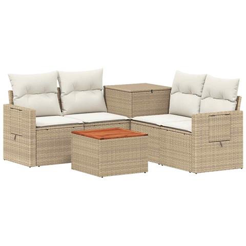Set di divani 6 pz Beige e Bianco Crema - Foto 1