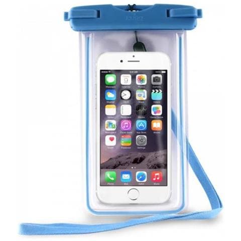 Cust Impermeabile Smartphones Up To 5.1'' con chiusura rigida e laccetto IPX8 - BLU - Foto 4