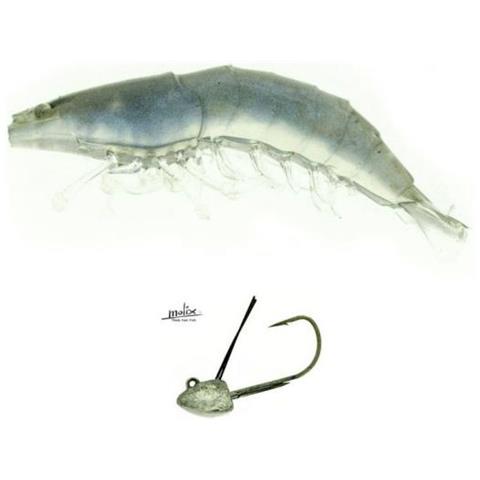 Shrimp + Wt Jig Head 4 G Col. Blue Smoke - Foto 1
