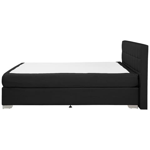 Letto Boxspring In Tessuto Nero 140 X 200 Cm Admiral - Foto 25