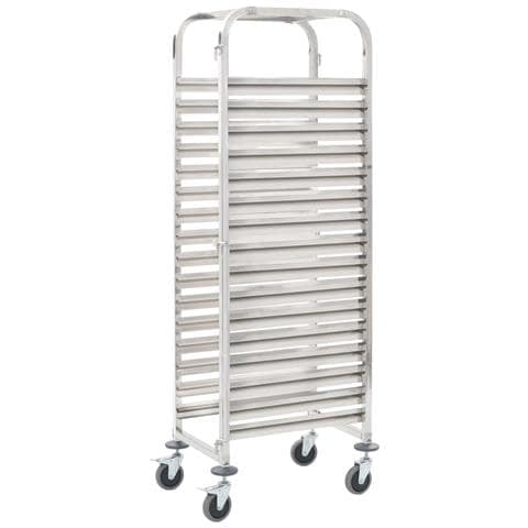 Carrello Da Cucina Per 16 Vassoi 65,5x48,5x165cm Acciaio Inox - Foto 1