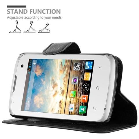 Custodia Compatibile Con Wiko Cink Plus In Nero Carbone - Coperchio Protettiva Con Chiusura Magnetica, Funzione Stand E Tasca Per Le Carte - Foto 2