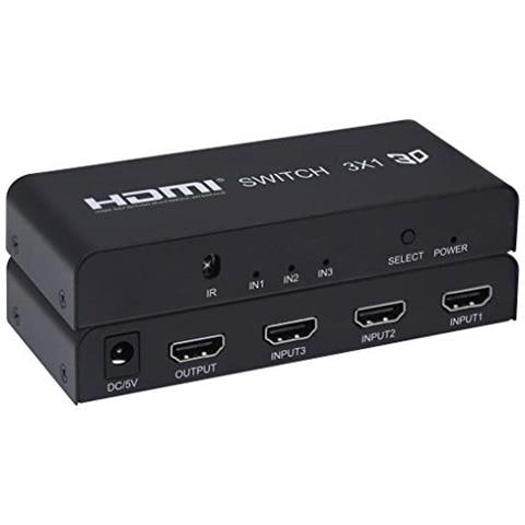 Premiumcord Interruttore Hdmi 3: 1 In Metallocon Telecomando E Alimentatore Di Rete - Foto 1