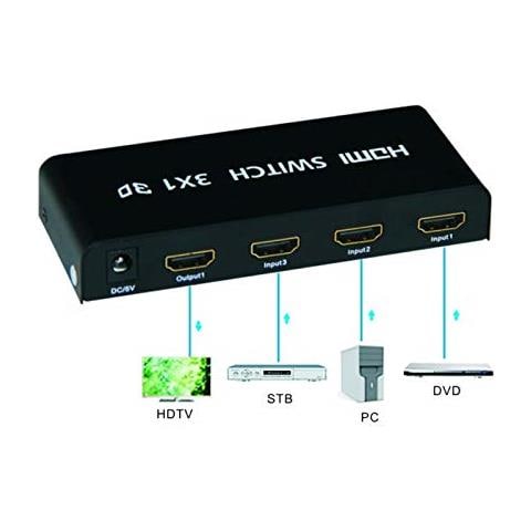 Premiumcord Interruttore Hdmi 3: 1 In Metallocon Telecomando E Alimentatore Di Rete - Foto 4