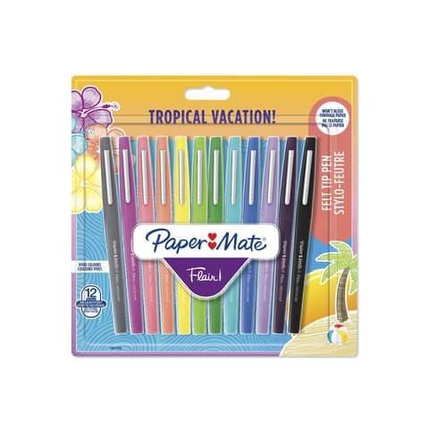 Penne Punta Fibra Flair / nylon Tropical Vacation 1,0 Mm Assortiti Bliter Da 12 - 1951029 - Foto 1