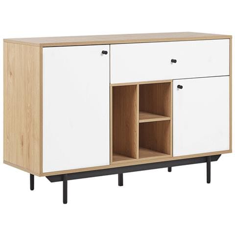 Credenza A 1 Cassetto Color Legno Chiaro E Bianco Itaca - Foto 5